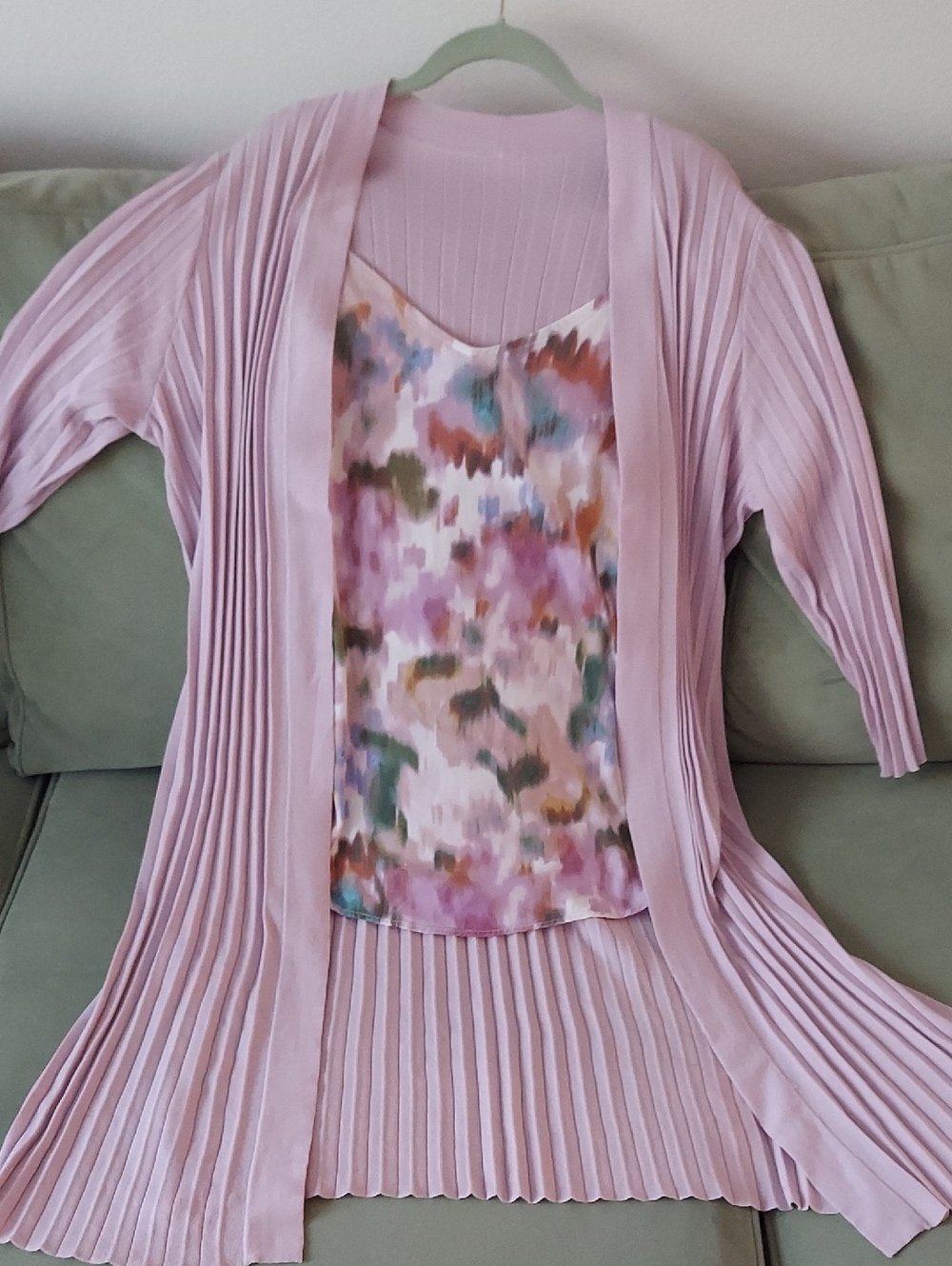 Chico's Lilac Pleated 3/4 Sleeve Duster AND Torrid Ava Flowy Tank - Picture 1 of 12